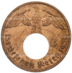 Монета 1 рейхспфенниг 1938 года A Германия