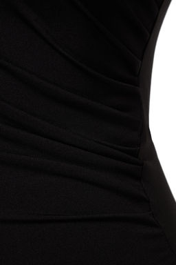 Siyah Buzgu Detayl? Dik Yaka C?tc?tl? Esnek Orme Body TWOAW24BD00014