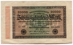 Банкнота 20000 марок 1923 года Германия