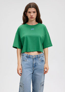 Mavi Logo Bask?l? Yesil Crop Tisort  фото 3