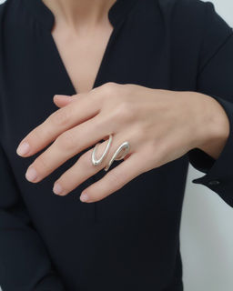 Кольцо с белым серебрением