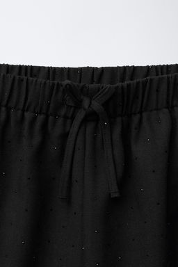 WIDE-LEG RHINESTONE TROUSERS - Zara фото 3
