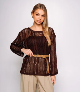 Лонгслив+топ #КТ2983, шоколадный