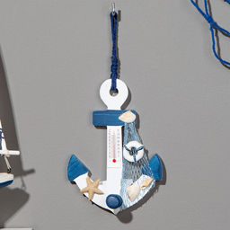 Декор настенный, панно с термометром «Якорь», 15×10 см