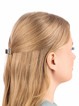 Цена за 6 шт. Крабик для волос «Брианна», зубья, 2 см, тёмное серебро