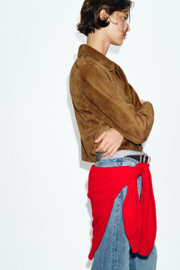 CHAQUETA CORTA EFECTO ANTE / Tostado - Zara фото 5