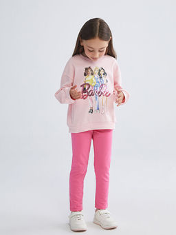 Barbie Bask?l? K?z ?ocuk Sweatshirt ve Tayt 2li - Waikiki фото 2