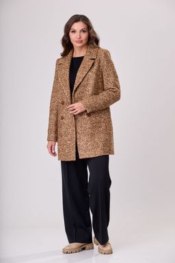 Пальто БелЭльСтиль 841 клетка серая  фото 61