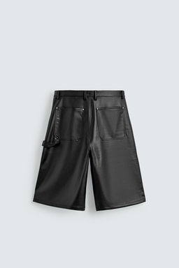 BERMUDA WIDE FIT EFECTO PIEL / Negro / Blanco - Zara фото 8