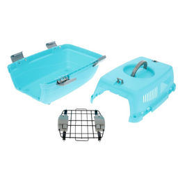 Переноска пластиковая Неон 48х32х29,5 см, вес животного до 12 кг, голубая - Пижон фото 5