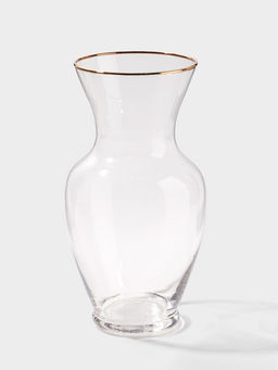 Ваза стекло настольная "Миа" 23х10,5 см, прозрачно-золотой