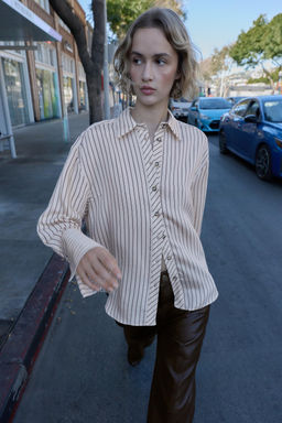 STRIPED SHIRT WITH WIDE CUFFS - Zara фото 11