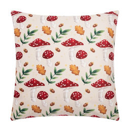 Наволочка декоративная Этель Грибы 40х40 см, 100% п/э, велюр