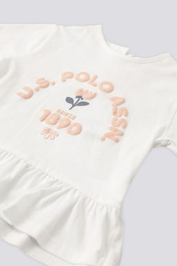 Розовый комплект футболок с короткими рукавами с принтом для маленьких девочек Неожиданная скидка в корзине - U.s. polo assn фото 3