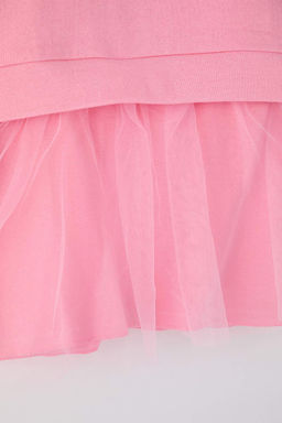 Visne 100% Pamuk Bask?l? Bisiklet Yaka A-line K?z Cocuk Orme Elbise TKDAW26EL00007 - Trendyolmilla фото 7