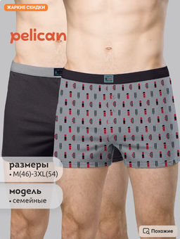 PELICAN, трусы мужские, Черный/серый