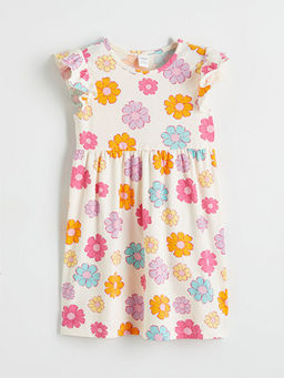 ?i?ek Desenli K?z ?ocuk Elbise