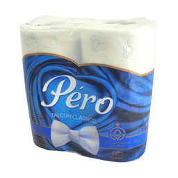 Цена за 2 шт. Туалетная бумага PERO TALCUM 3сл 4рул 16,3м белый цв.прокрасом (6744)