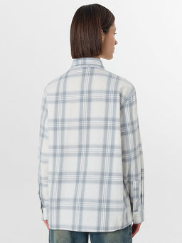 Рубашка женская серая в клетку