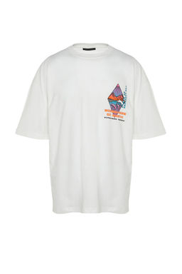 TRENDYOL MAN Gri Oversize Fit Kabaran Bask?l? %100 Pamuk T-Shirt TMNSS23TS00316 - Trendyolmilla фото 9
