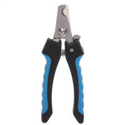 Цена за 3 шт. Когтерез для животных "ЗООУЛЬТРА", пружинный механизм, ручки прорезиненные - волна, цвет чёрный / голубой, 12см