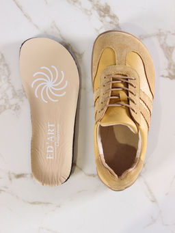 Босоногие кеды 184.natabr.Светло-желтая замша+кэмл