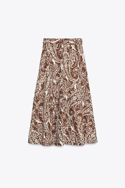 MIDI SKIRT WITH CUTWORK EMBROIDERY - Zara фото 4