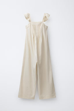 MONO LARGO PUNTILLA CON LINO / Crudo