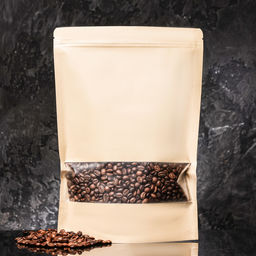 Цена за 100 шт. Пакет Zip - lock Крафт с прямоугольным окном,22×32×4 см