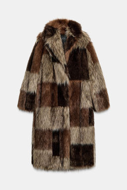PATCHWORK FAUX FUR COAT ZW COLLECTION LIMITED EDITION - Zara фото 7
