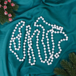 Бусы на ёлку Классика, длина 2.7 м, d=10 мм, белые