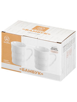 Набор кружек 2 пр. 300 мл 11,5*8*9,5 см "Бамбук", фарфор
