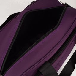 Сумка дорожная на молнии, 2 наружных кармана, держатель для чемодана, длинный ремень, цвет фиолетовый