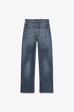 JEANS TRF CROPPED FLARE TIRO ALTO / Marino