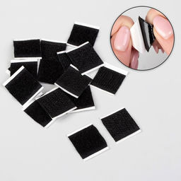 Цена за 5 шт. Набор липучек на клеевой основе, 2 2 см, 10 шт, цвет чёрный - Арт узор фото 2