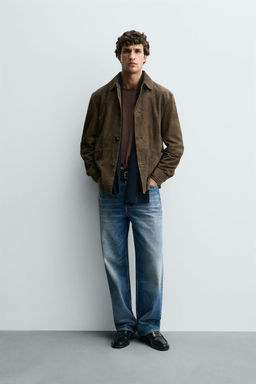 LEATHER SUEDE OVERSHIRT