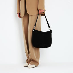 Сумка замшевая кросс-боди на молнии, цвет чёрный - Simaland фото 7