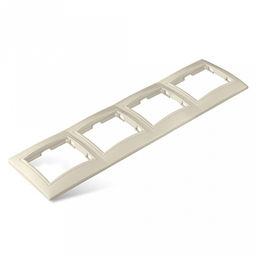 Рамка четырехместная горизонтальная "Севиль", еврослот, слоновая кость (Китай)