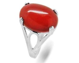 Кольцо из серебра коралл, МЦВ224
