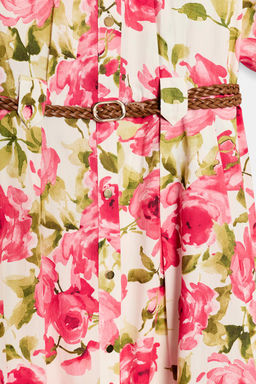 FLORAL PRINT MIDI DRESS WITH BELT - Zara фото 10