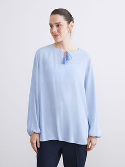 Ba?lamal? Yaka ?izgili Bluz