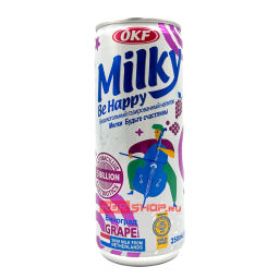 Напиток газированный безалкогольный Виноград Милки Би Хэппи Milky Be Happy OKF, Корея, 250 мл
