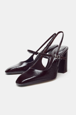 FAUX PATENT MARY JANE SLINGBACK HEELS - Zara фото 7