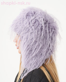 Лама экомех страус Ушанка женская флис (56-57)