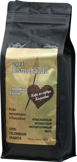 Cafe Esmeralda. Colombian Classic Espresso зерновой 1 кг. мягкая упаковка