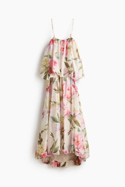 Vestido de tirantes espagueti con bajo burbuja