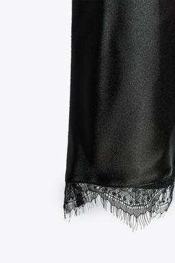 SATIN MIDI LACE SKIRT - Zara фото 12