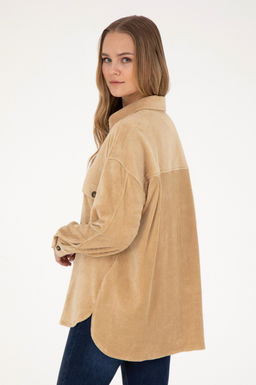 Женская трикотажная рубашка песочного цвета - U.s. polo assn фото 19