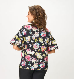 Блуза Svetlana Style 2130 черный+цветы