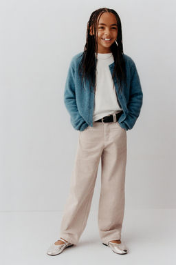 BARREL CORDUROY TROUSERS WITH EMBROIDERED DETAIL - Zara фото 5